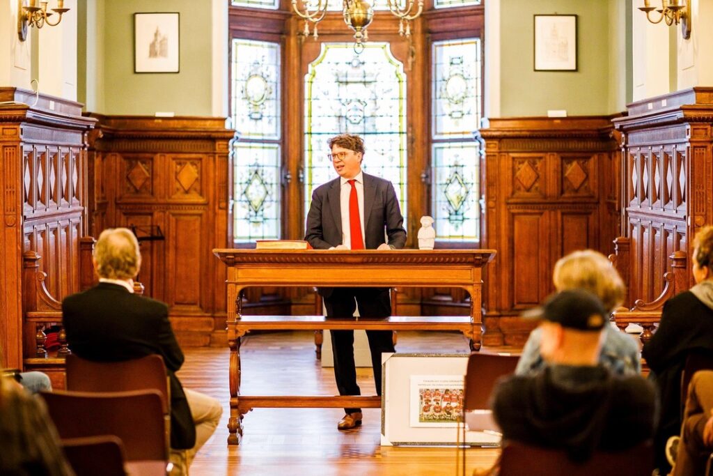 Keynote speaker Laurent Winnock aan het werk